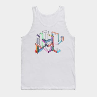 Geometric city minimal  sci-fi Tank Top